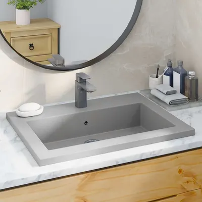 vidaXL Chiuvetă din granit, gri, 600 x 450 x 120 mm