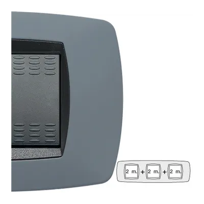 Placa ornament technopolimer, 2+2+2 module, gri deschis