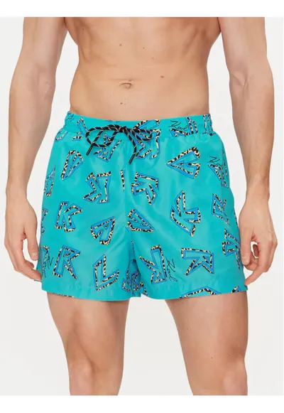 Pantaloni scurti barbati - 303748395 - Poliester - Albastru - Albastru