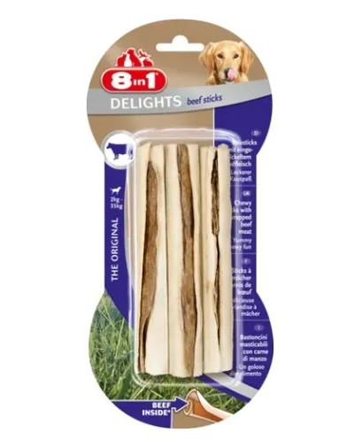 8in1 Recompensă Beef Delights Bone sticks 3 buc