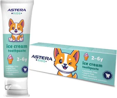 Astera Kids Pastă de dinţi Ice Cream, 2-6 ani, 65 ml