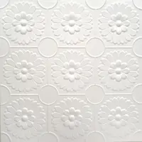 Tavan fals decorativ 0877 polistiren extrudat alb 50x50x0.4 cm