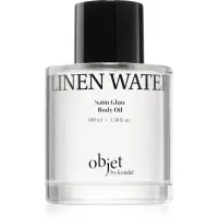 KUNDAL Objet Satin Glow Body Oil ulei de corp hranitor pentru hidratare intensa cu parfum Linen Water 100 ml