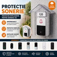 Husa protectie sonerie wireless, Impermeabila Exterior, Transparent