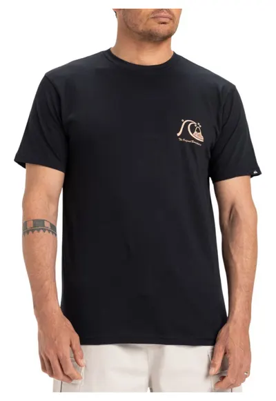 Tricou barbati guler rotund - negru - bumbac - Negru