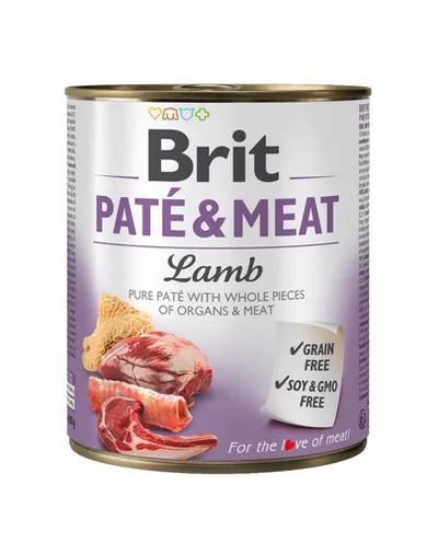 BRIT Pate&amp;Meat lamb 800 g Conserva pentru caini, pateu cu miel