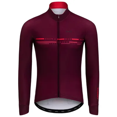 Hiru - tricou ciclism barbati maneca lunga Advanced Thermal LS Jersey - visiniu…