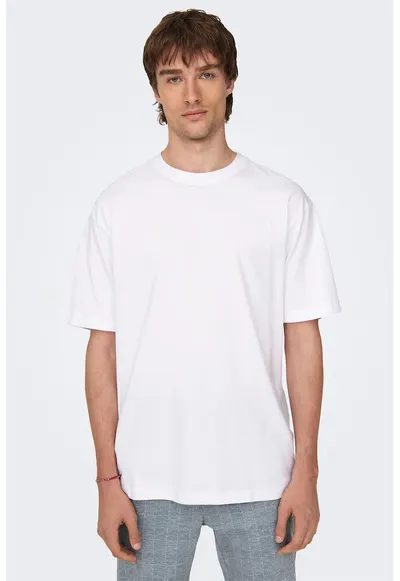 Tricou relaxed-fit din bumbac organic Fred - Alb