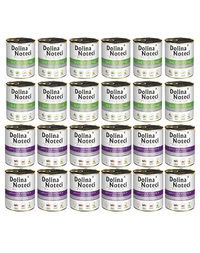 DOLINA NOTECI Premium Mix vânat și iepure cu merișoare 24x800 g conserve pentru câini