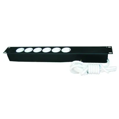 Distribuitor cu 6 prize schuko pentru rack 19