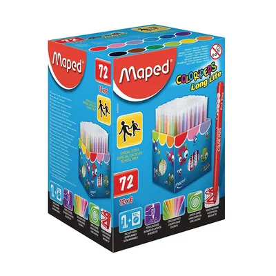 Carioci 72 culori/set, Maped School'Peps