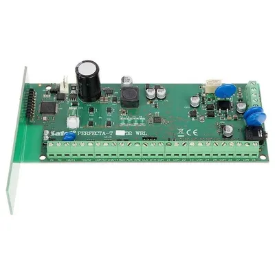 Centrala alarma antiefractie wireless Satel PERFECTA-T 32-WRL, 2 partitii, 8-32 zone, 4-12 iesiri, 15 utilizatori, modul PTSN/vocal, Grad 2