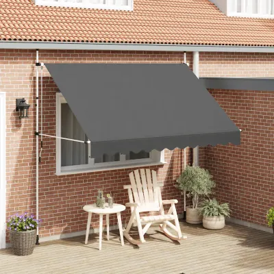 vidaXL Copertină retractabilă manual, antracit, 300 cm