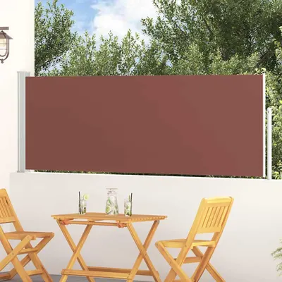 vidaXL Copertină laterală retractabilă de terasă, maro, 100 x 314 cm