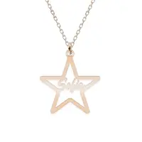 Rita - Colier personalizat stea cu nume decupat din argint 925 placat cu aur roz