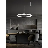 Lampa suspendata PERLA Crom Metal & Opal Sticla LED 72W 230V 6492Lm 3000K IP20 Triac Dimabil