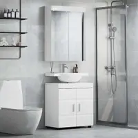 vidaXL Set de mobilier pentru baie TULUM 2 buc. Alb lucios