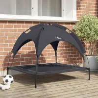 vidaXL Pat pentru câini 90 x 81 x 80,5 cm Oțel Negru