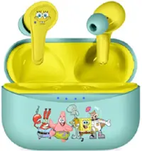 Căști pentru copii OTL Technologies - SpongeBob, TWS, verde/galben