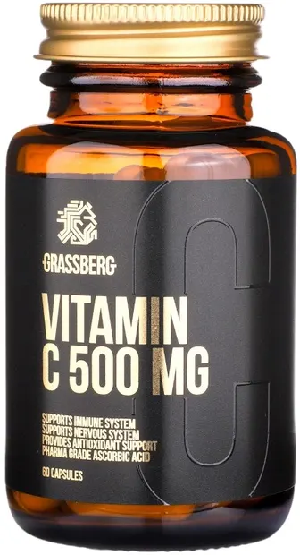 Vitamin C, 500 mg, 60 capsule, Grassberg