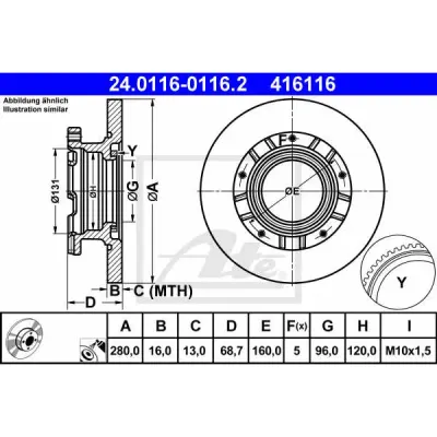 Disc frana ATE 24.0116-0116.2
