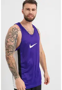 Top cu cu model monograma si tehnologie Dri FIT pentru baschet - Alb/Negru/Ametist