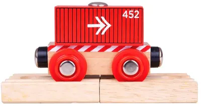 Supliment pentru trenul feroviar Bigjigs - Vagon roșu