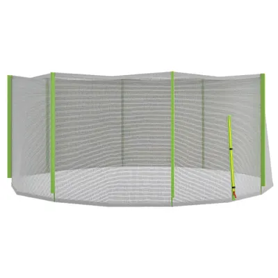 SPORTNOW Plasă Siguranță Trambulină Rotundă 366cm 8 Stâlpi Drepti Tarc Rezervă Plasă Rezistentă Negru Verde | Aosom Romania