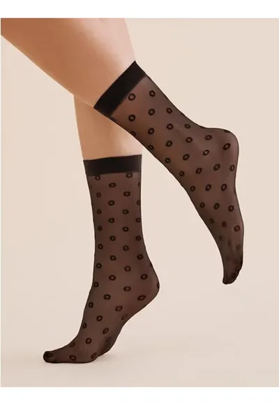 Sosete lycra negre imitatie plasa cu buline 1195 Peri 20 den - Negru