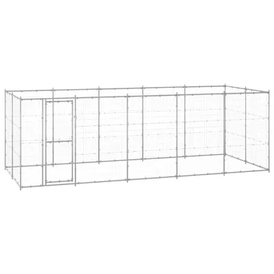 vidaXL Padoc pentru câini de exterior, 12,1 m², oțel galvanizat