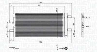Radiator AC condensator potrivit BMW Seria 1 (F40), 2 (F45), 2 GRAN COUPE (F44), 2 GRAN TOURER (F46), 3 (G21, G81), X1 (F48), X2 (F39); MINI COUNTRYMAN (F60) 1.5D 2.0 2.0D 11.13