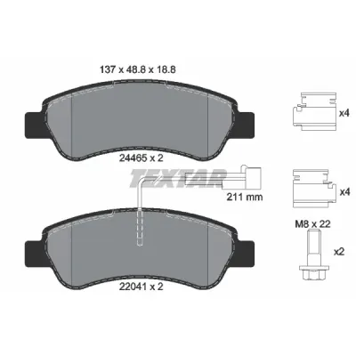 Set placute frana, frana disc TEXTAR 2446503