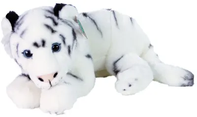 Jucărie de pluș Rappa Eco Friends - Tigru alb, culcat, 36 cm