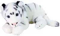 Jucărie de pluș Rappa Eco Friends - Tigru alb, culcat, 36 cm