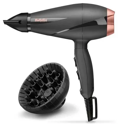 Uscător de păr BaByliss – Smooth Pro 2100 6709DE, 2100 W, 3 trepte, negru/roz auriu