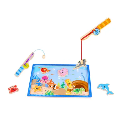 Jucarie din lemn si magnet - Tooky Toy - La pescuit la fundul marii