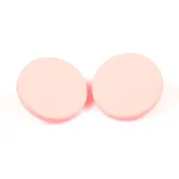Cercei rotunzi roz pastel cu design minimalist
