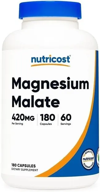 Magnesium Malate, 420 mg, 180 capsule, Nutricost