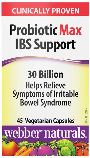 Probiotic Max IBS Support 30 Billion, 45 capsule, Webber Naturals