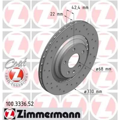 Disc frana ZIMMERMANN 100.3336.52