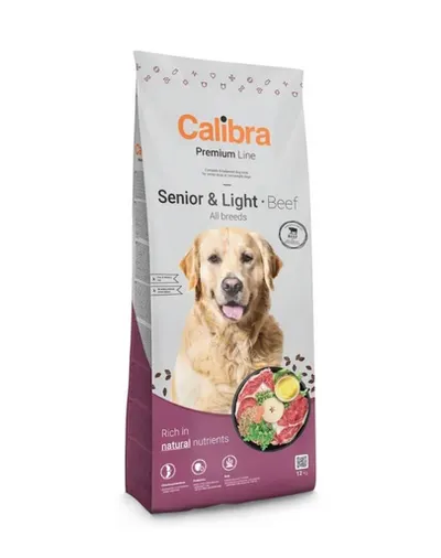 CALIBRA Dog Premium Senior Light All Breeds 12 kg hrană monoproteică cu vită pentru câini seniori sau supraponderali