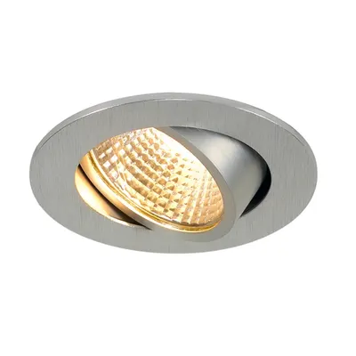 Spot incastrat, NEW TRIA 68 Ceiling lights, aluminium Indoor LED recessed ceiling light alu round 2700K 38° incl. driver clip springs