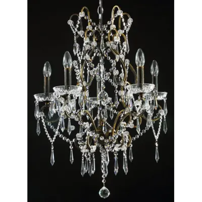 Candelabru Diamant Crystal Castle,5 becuri dulie E14, 230V,D.57cm, H.73 cm,Bronz