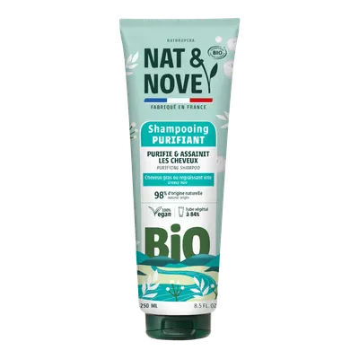 Sampon purifiant pentru par gras cu extract de urzica Bio, 250ml, Nat&Nove