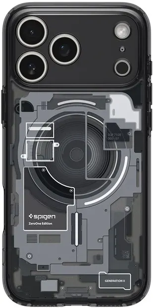Husă Spigen - Ultra Hybrid MagSafe, iPhone 17 Pro, Zero One Black