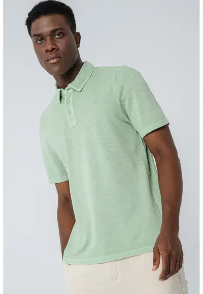 Tricou polo din bumbac Palco Palco - Verde pal