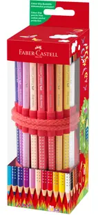 Penar echipat roll-up 18culori/set+ ascutitoare Sleeve Faber-Castell