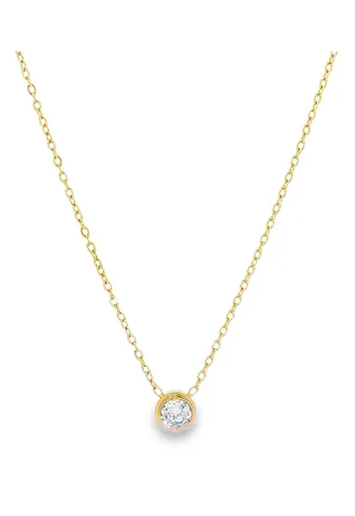 Lant Placat cu Aur 14k Bezel Solitaire