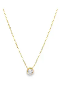 Lant Placat cu Aur 14k Bezel Solitaire