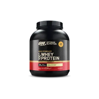 Proteine din zer 100% Whey Gold Standard cu aroma de vanilie, 2.04kg, Optimum Nutrition